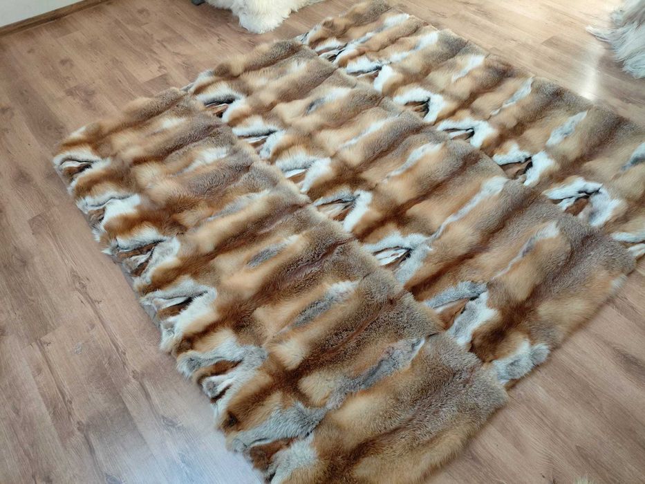 Narzuta Kołdra z Lisa Naturalnego Dywan z Lisa Dywan Naturalny LIS