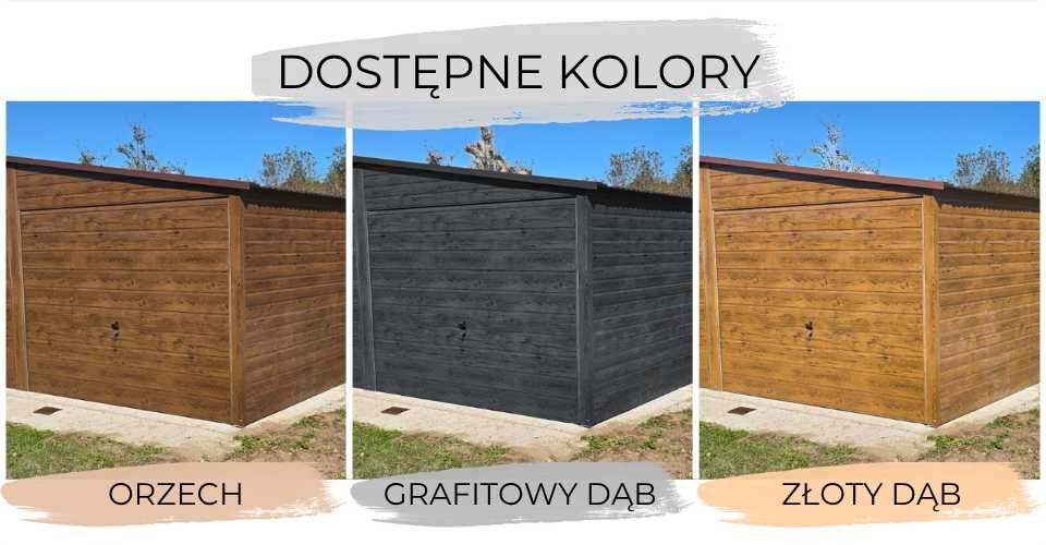 Garaż blaszany 6x5,8 drewnopodobny dwustanowiskowy dach dwuspadowy