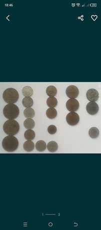 Старые монеты (СССР и 1/2 fr , 1974 г.)