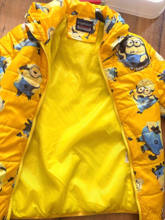 Kurtka chłopięca  MINIONKI  z kapturem i kieszeniami 122 128, 134