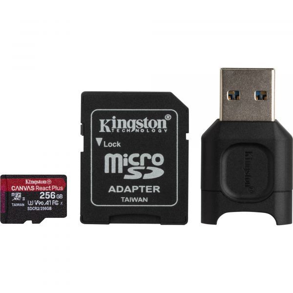 Kingston 256GB Canvas React Plus C10 microSDXC - 4K - original selado