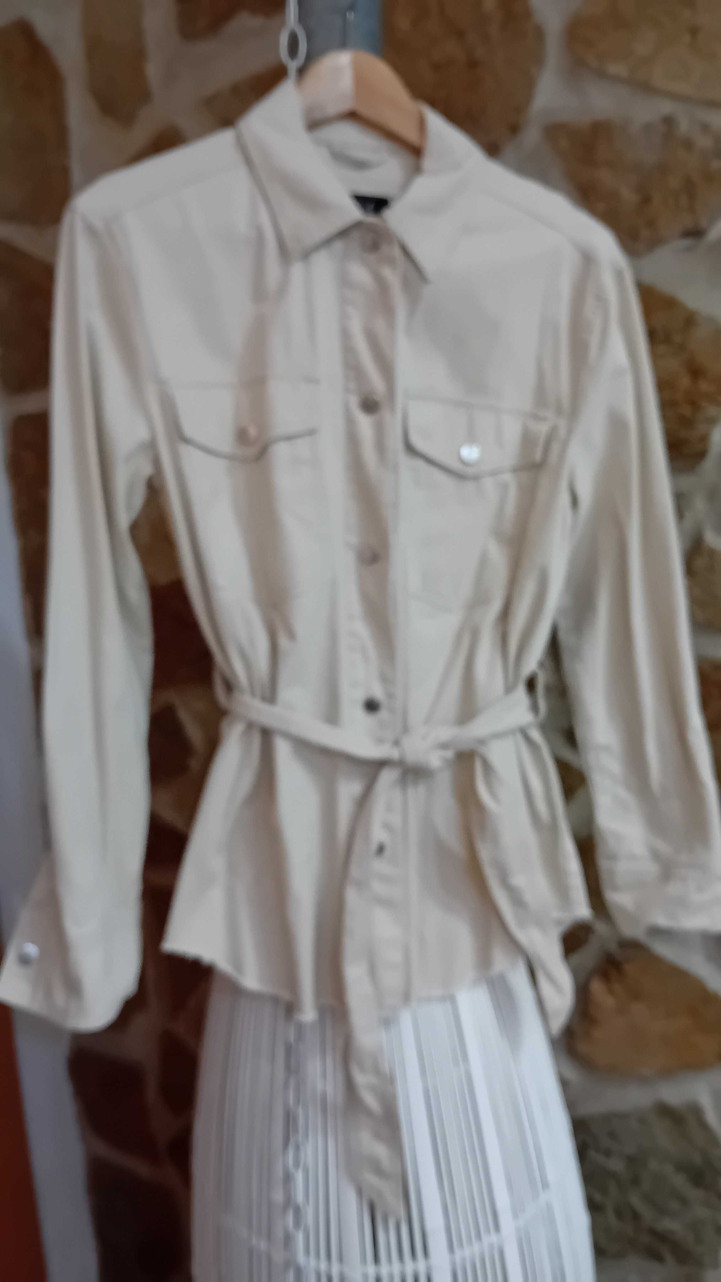 Camisa em sarja beje