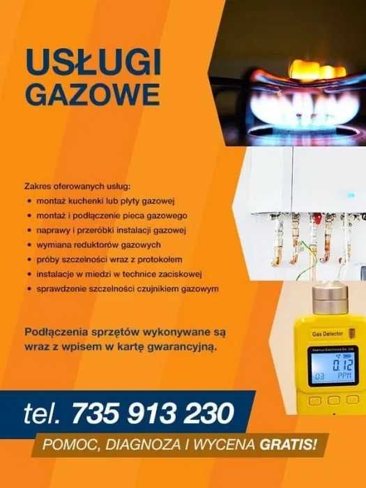 Instalacje gazowe , C.O. , Wodne ,Montaż Pieców , Kuchenek, Szczelność
