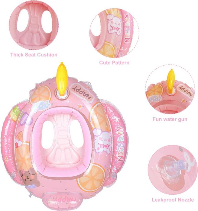 koło dmuchane fotelik dla niemowląt i dzieci z pistoletem na wodę