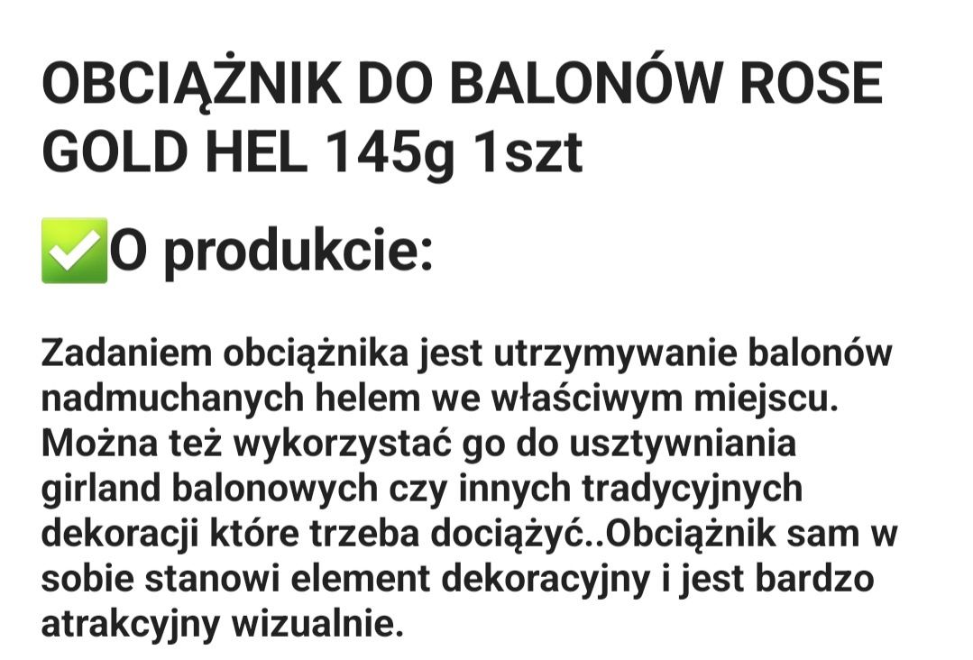 Dwa obciążniki do balonów