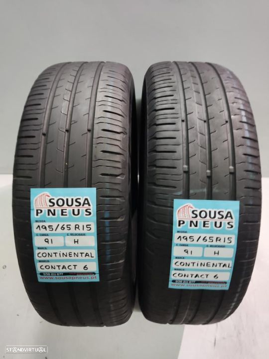 2 pneus semi novos 195-65r15 continental - oferta dos portes