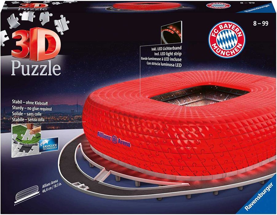 Ravensburger Puzzle 3D 12530 Allianz Arena w Nocy