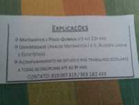 E xplicações  de Matemática e F.Q .