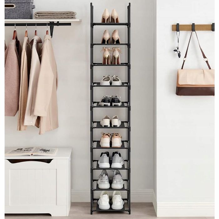 Modułowa szafka na buty WĄSKA WYSOKA stojak regał 173cm Czarna