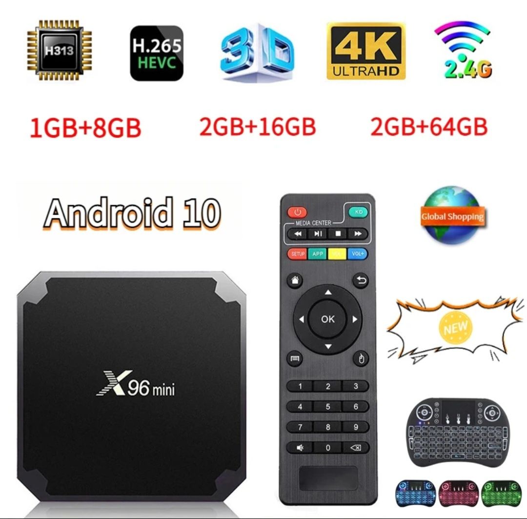 TV 32 + BOX Android X96 mini Ran 2GB ROM 16GB