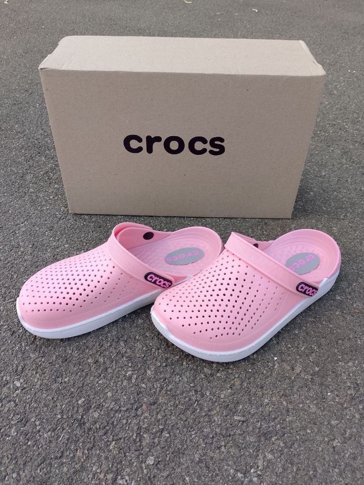 Шлепанцы женские Crocs Сабо кроксы розовые резиновые тапочки Топ!