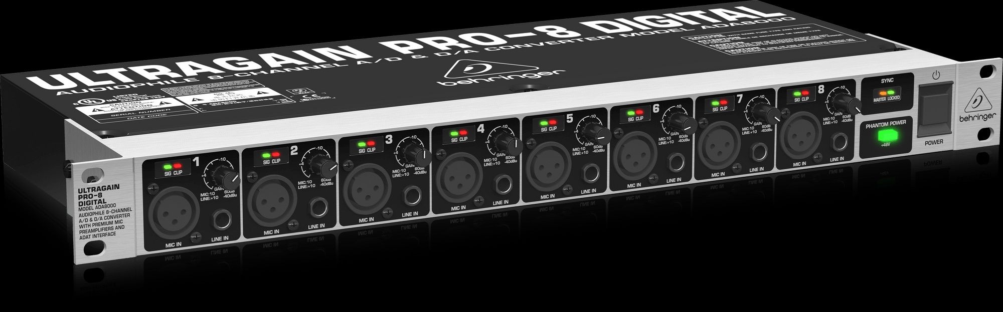 ADAT конвертер, преамп Behringer ADA8000