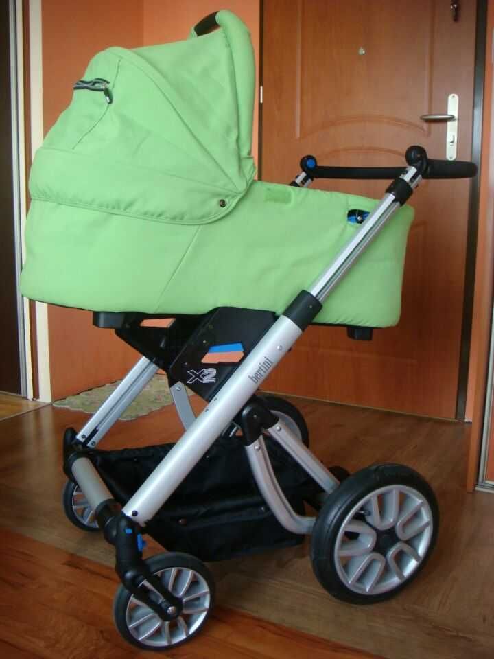 Wózek spacerówka/gondola/nosidełko BERTINI X2 czerwono zielony