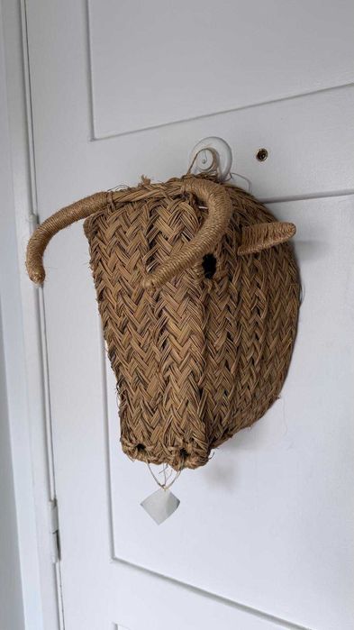 Decoração parede touro palha