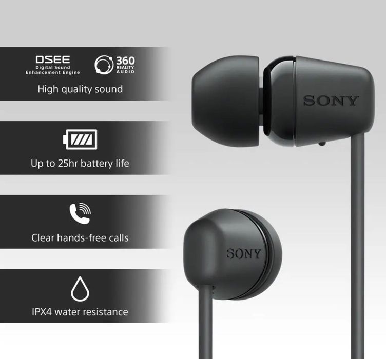 SONY SŁUCHAWKI bezprzewodowe douszne bluetooth 25H pracy