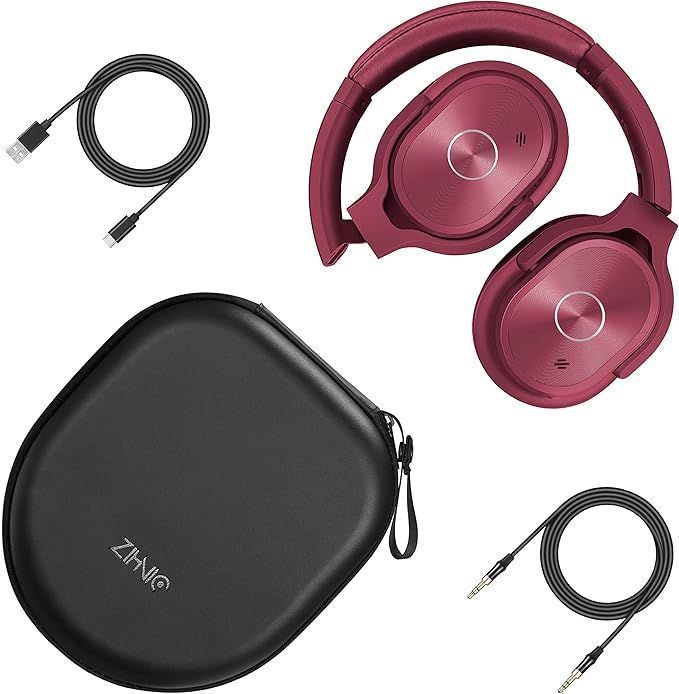 Zihnic Pn9 Słuchawki Bluetooth Anc Hi-Fi 40H Mikrofon Czerwone