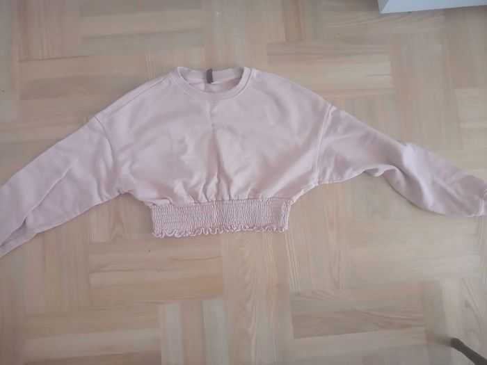 Bluza krótka pudrowy róż rozmiar S