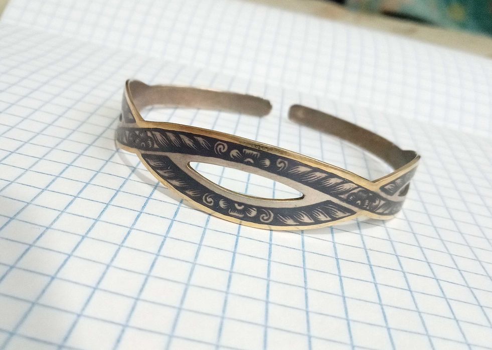 Браслет вінтаж срібло 875 проба Зірочка. Северная Чернь. СССР