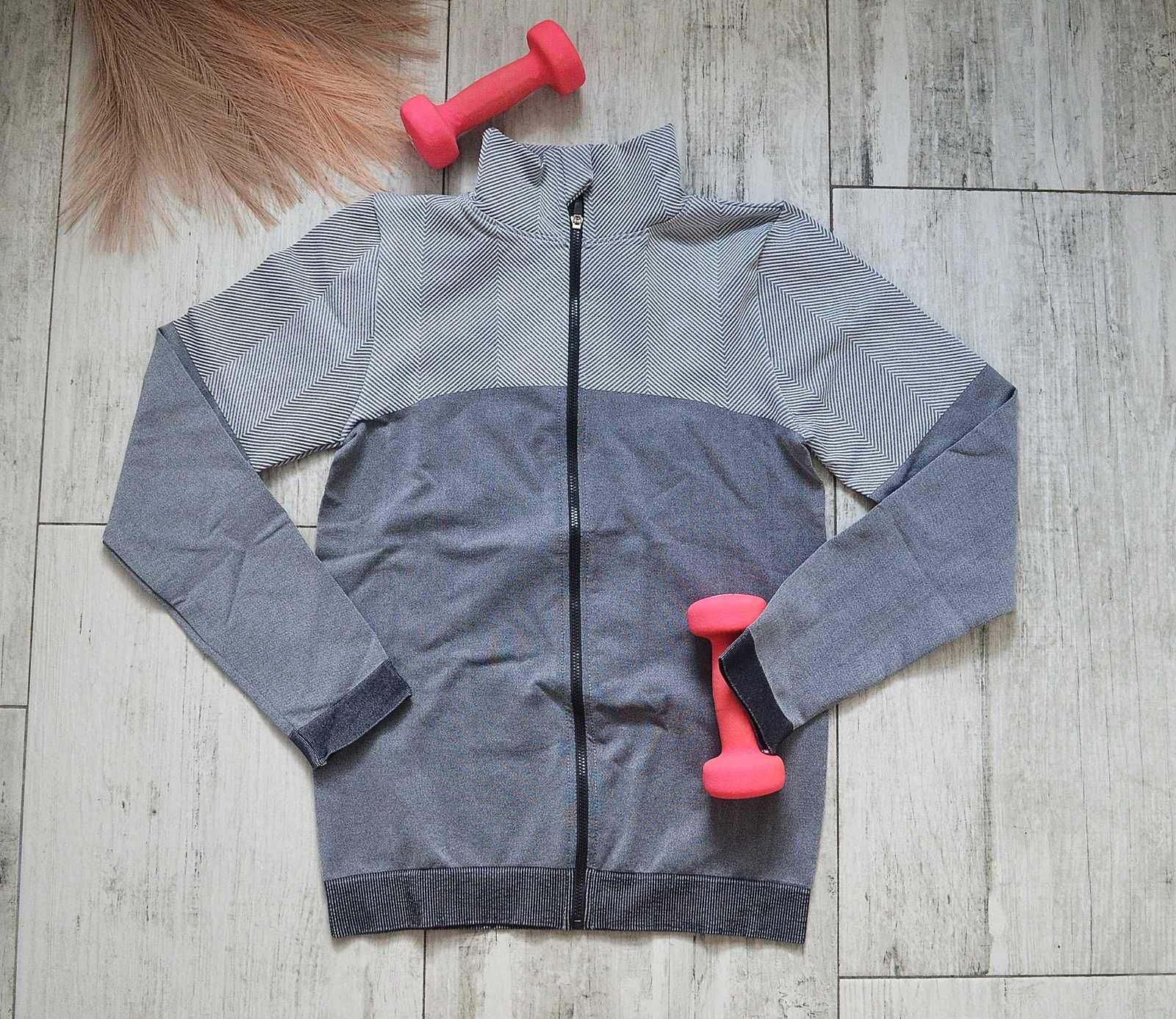 Elastyczna dopasowana bluza sportowa z golfem jogging rower