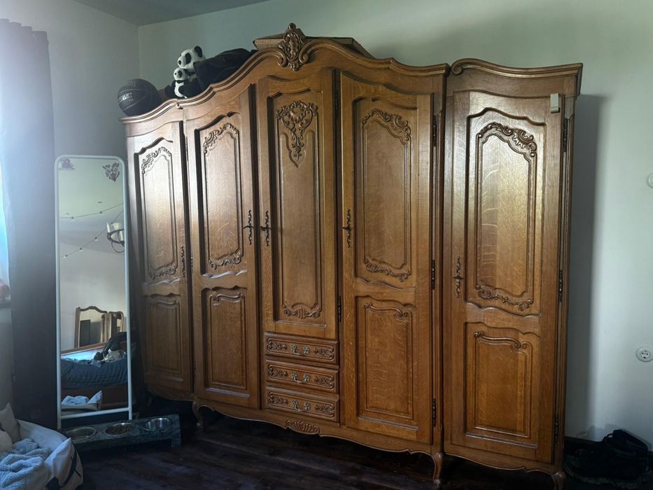 Zestaw mebli ludwik ludwikowskich dąb szafa toaletka łóżko