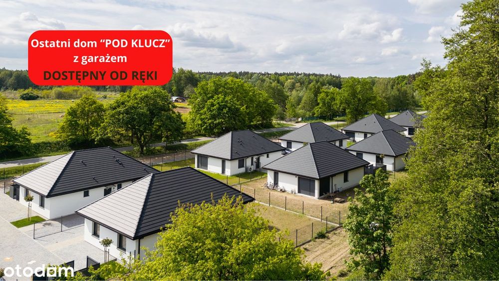 Dom wolnostojący parterowy z garażem POD KLUCZ