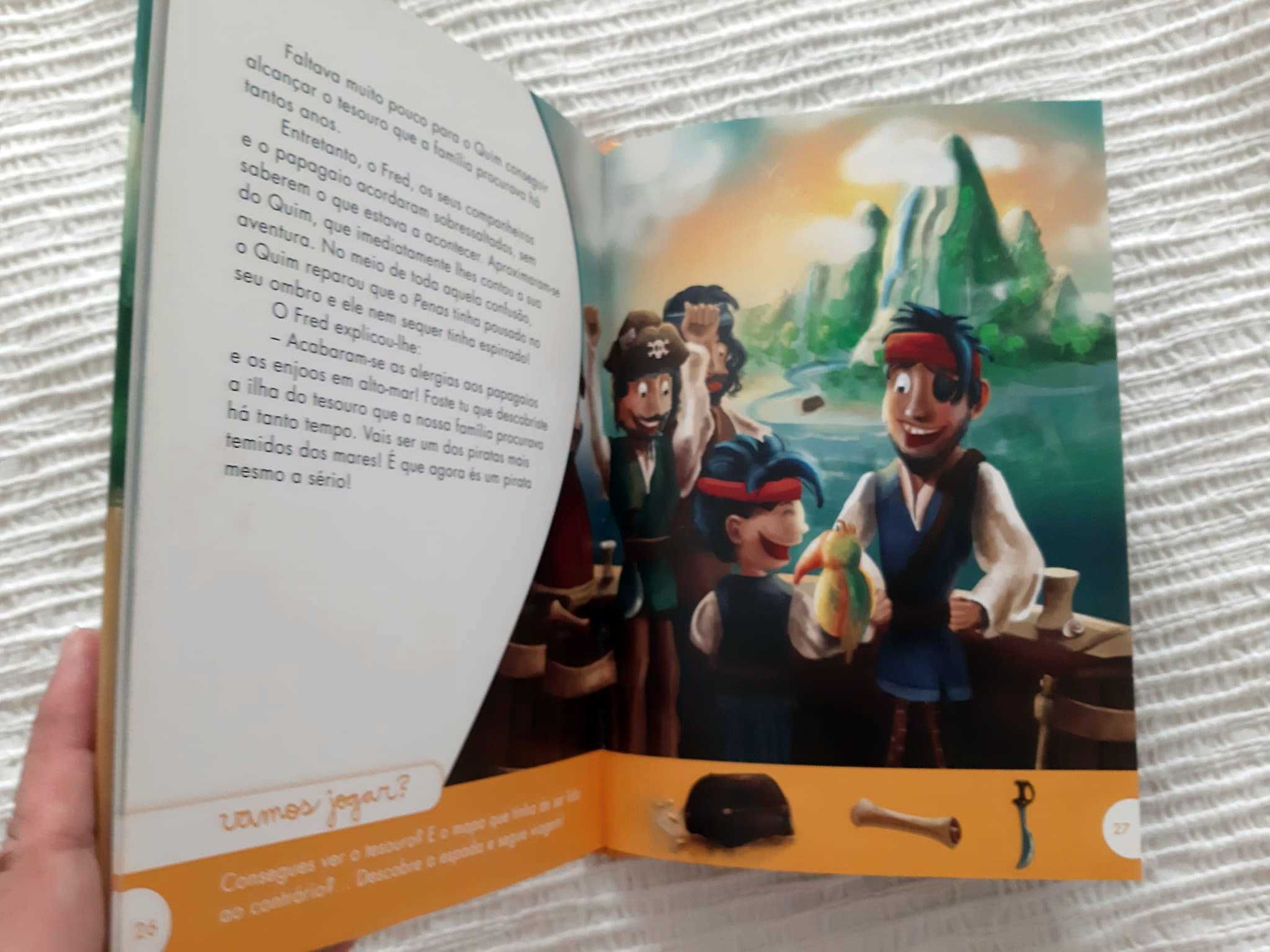 Livro "Vamos Viajar pelo Mundo dos Piratas" (inclui poster)