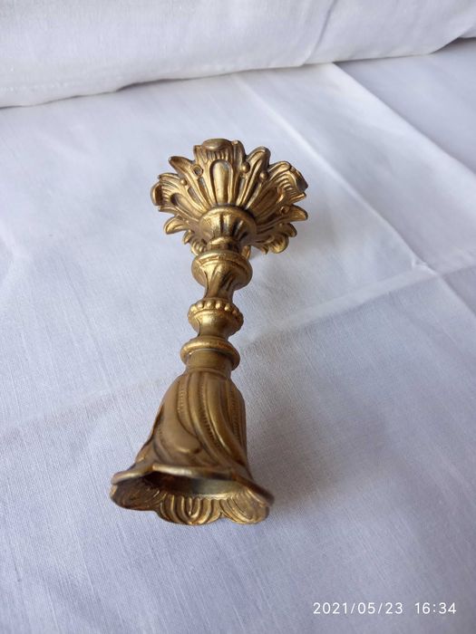 zabytkowy świecznik retro ludwikowski ludwik vintage mosiądz