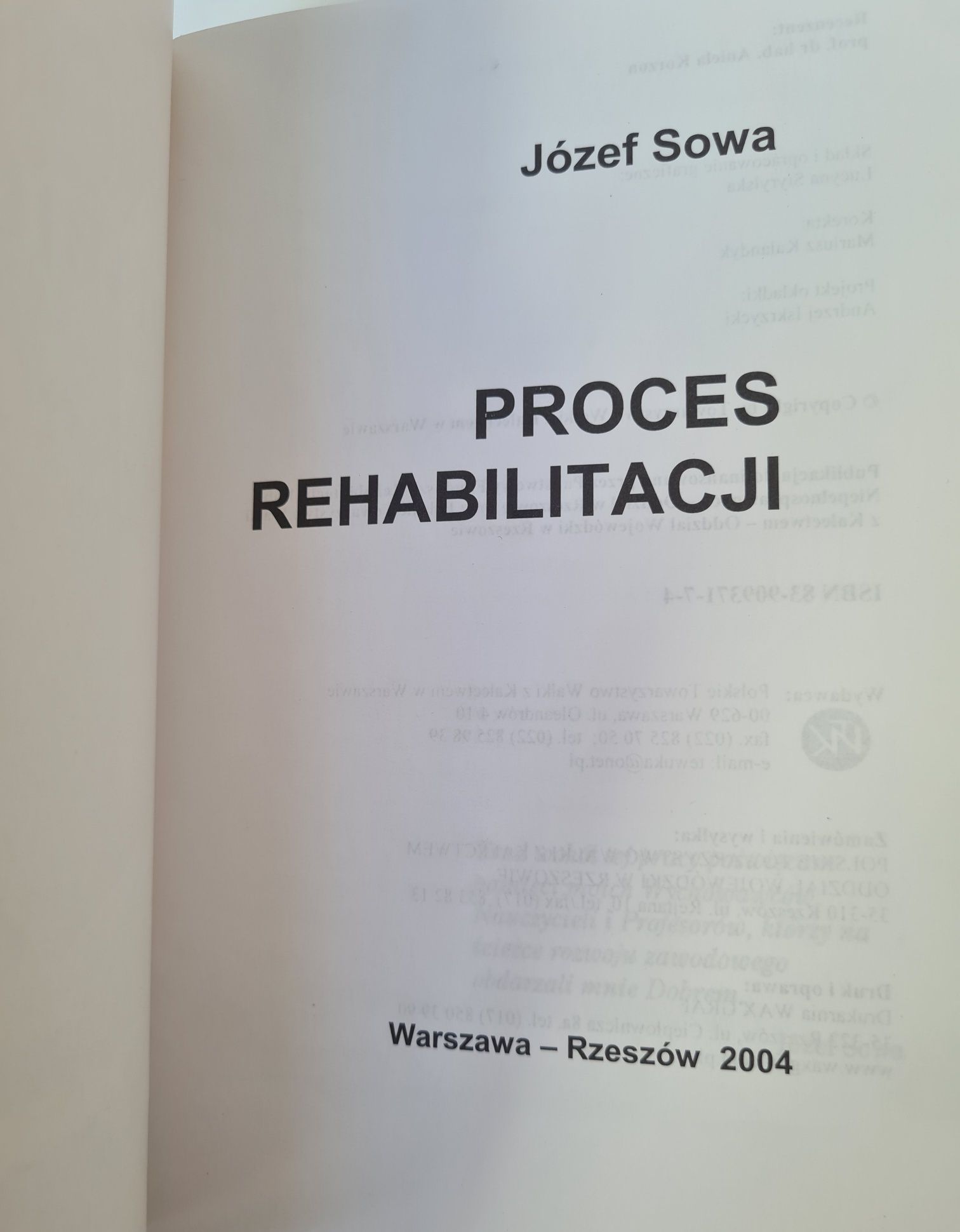 Proces rehabilitacji - Józef Sowa