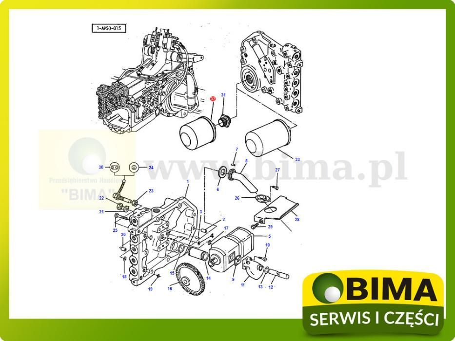 Filtr hydrauliki MF Massey Ferguson 3060,3065,3070,3075,3080,3090,3095