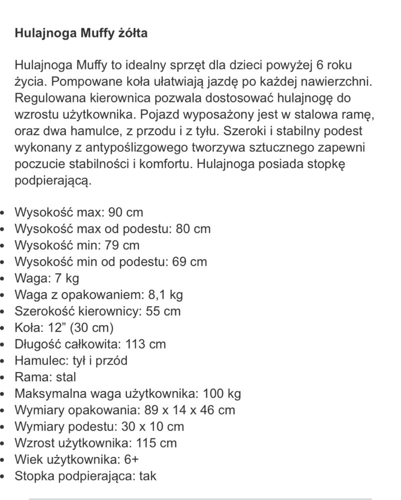 Hulajnoga Muffy Meteor od 6 lat