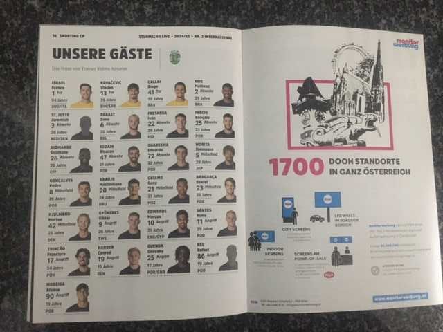 Liga dos Campeões- Sturm Graz vs Sporting -Programa Oficial -2024/2025