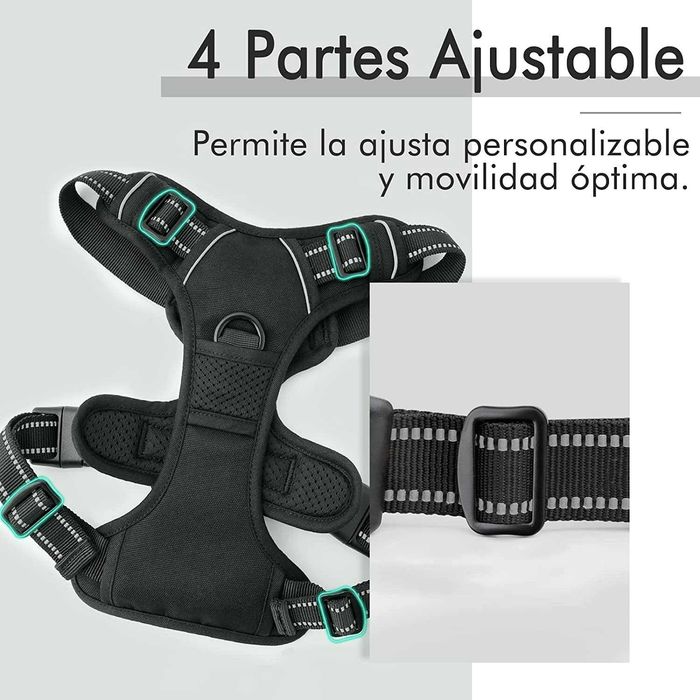 Arnês para cão peitoral anti puxões ajustável