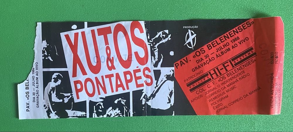 Bilhete concerto Cutos & Pontapés