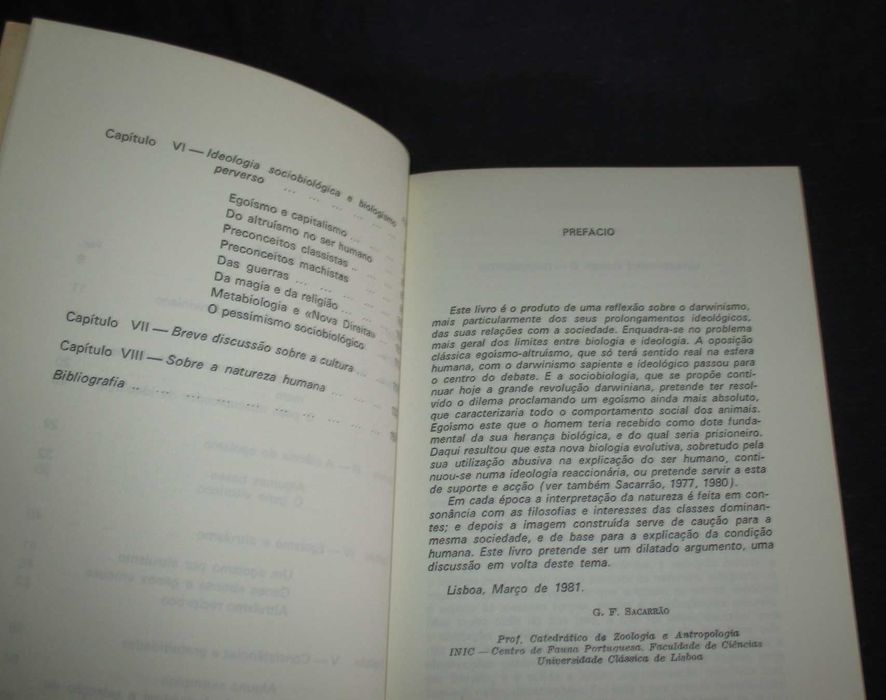 Livro A Biologia do Egoísmo G. F. Sacarrão