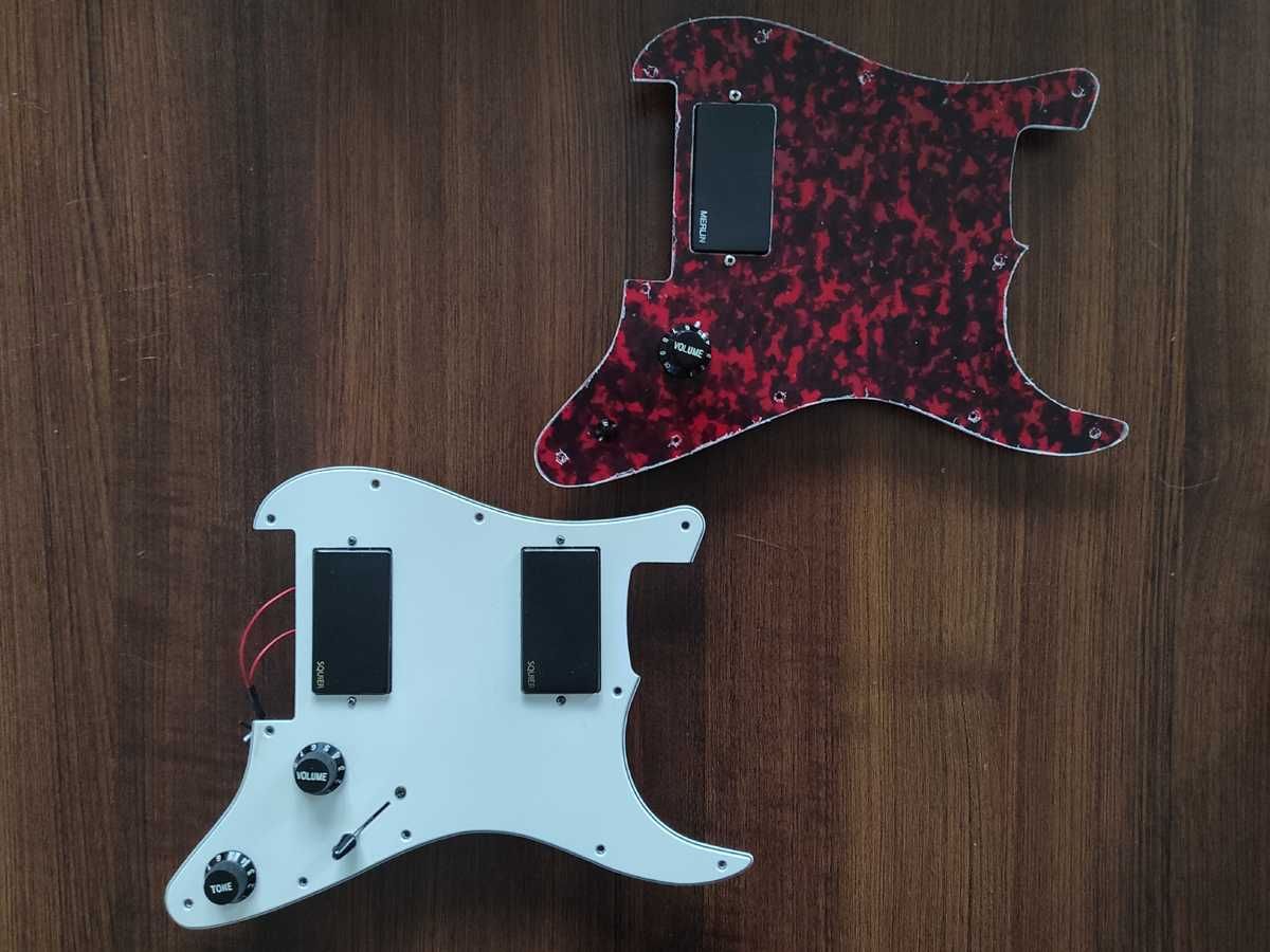 Aktywne humbuckery Squier, pickguard i elektronika (komplet)