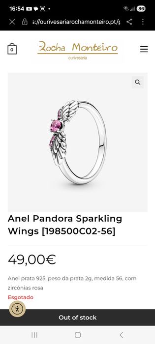 Anel Pandora Sparkling Wings