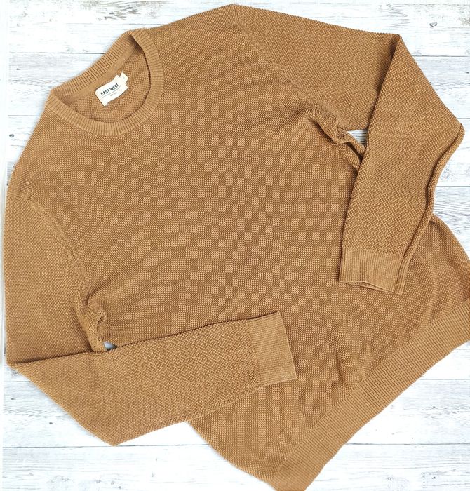 Sweter męski musztardowy beżowy brązowy roz.L dla mężczyzny