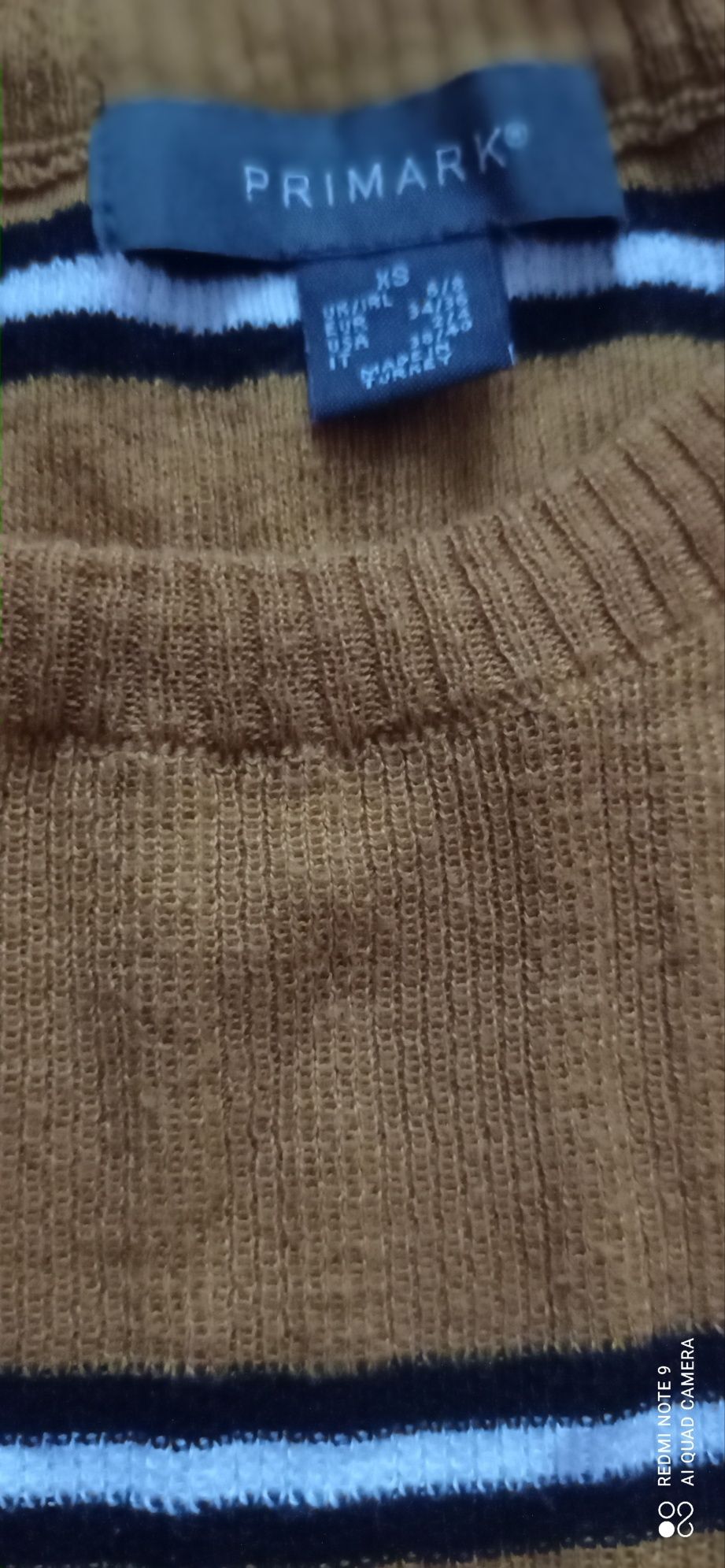 Sweter prążek Primark xs musztardowy