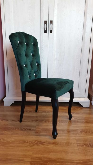 Krzesła Ludwik Chesterfied Pikowane - 6 sztuk