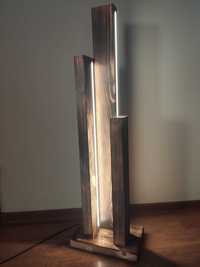 Lampa podłogowa LED 100cm - opalane drewno
