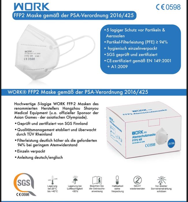 Maseczki Maska FFP 2   Maski FFP2