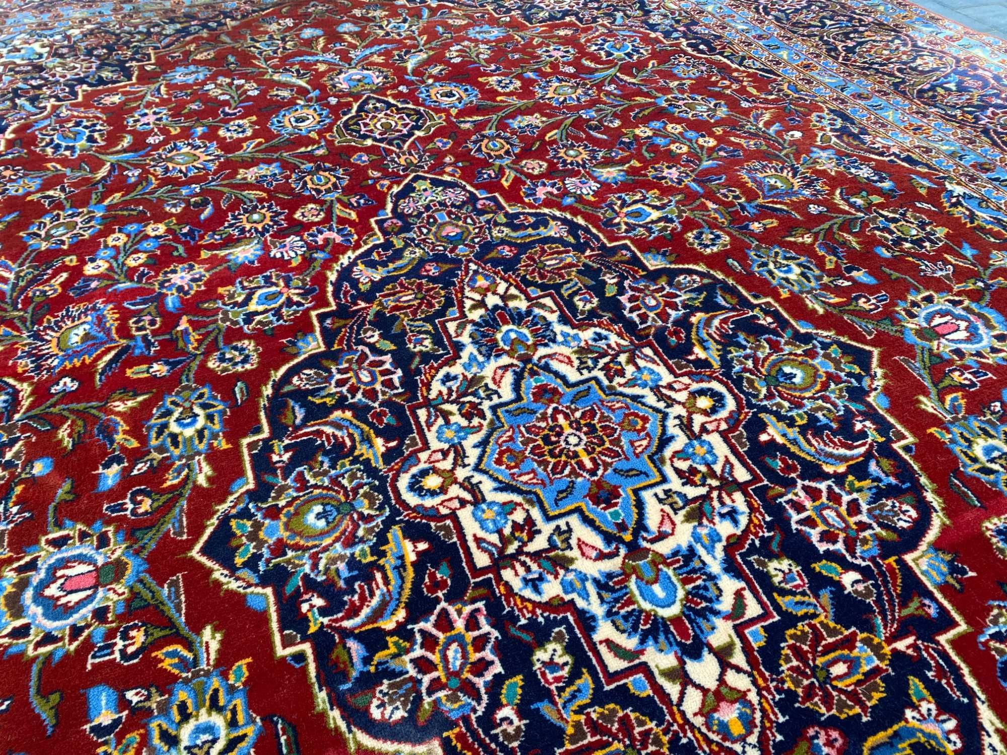 Keshan Perski Dywan Wełniany Ręcznie Tkany Iran 310x195