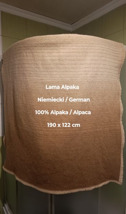 Lama Alpaka  Niemiecki koc/kołdra z wełny Alpaki, 100% Alpaka, 190x122