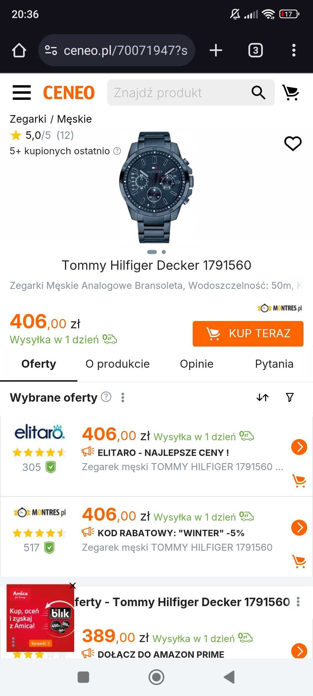 Zegarek Męski Tommy Hilfiger Decker ORYGINALNY BOX+TORBA, OKAZJA