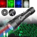 Latarka myśliwska ZIELONE światło na zwierzynę 4-KOLORY 4-LED Zoom USB