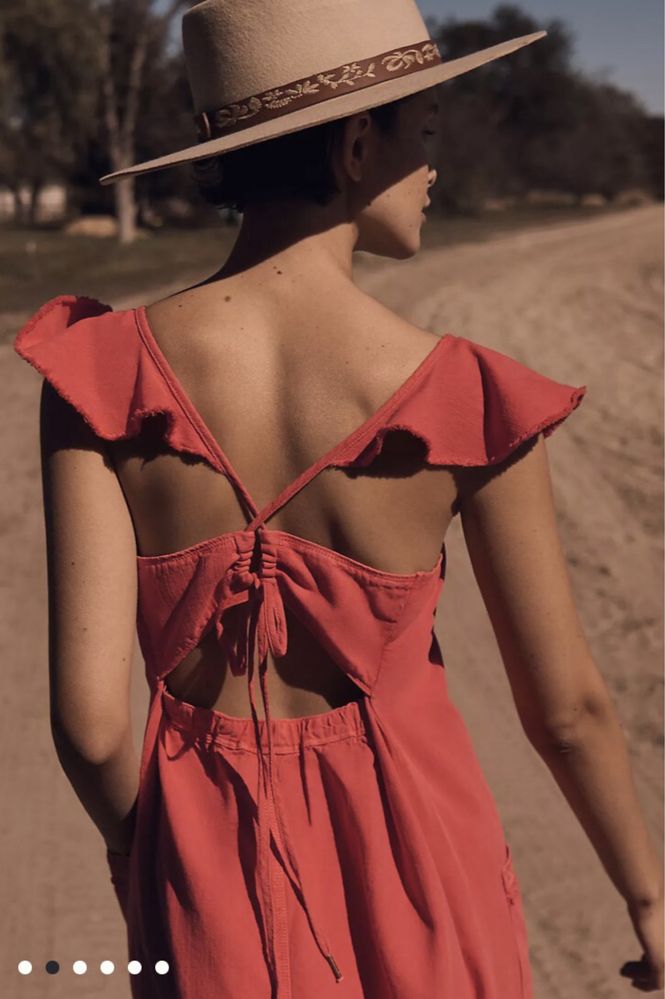 Śliczna letnia sukienka Anthropologie czerwona XL nowa