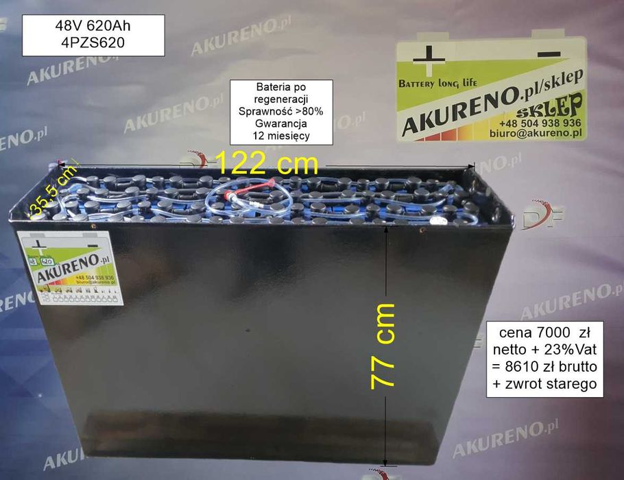 Akumulator do wózka widłowego 24V 300AH, Fotowoltaika, Bank Energii