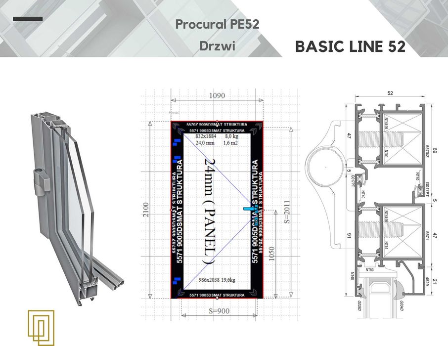 Drzwi i Okna Aluminiowe–projekt według specyfikacji CIEPŁE/ZIMNE