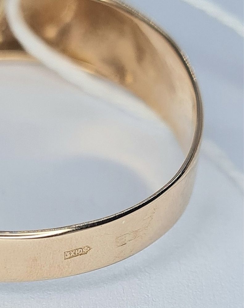 Мужской перстень золото 585 с цирконием , размер 21