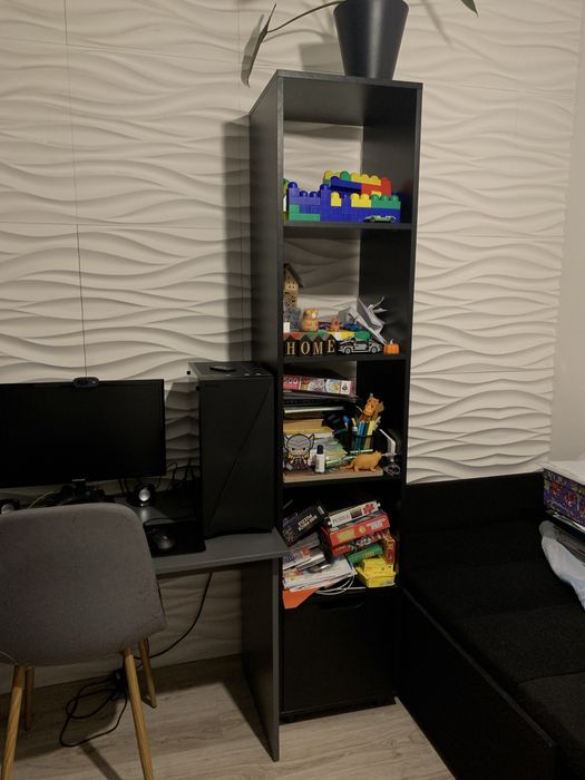 Стелаж чорний полиці для книг шафа этажерка стенка